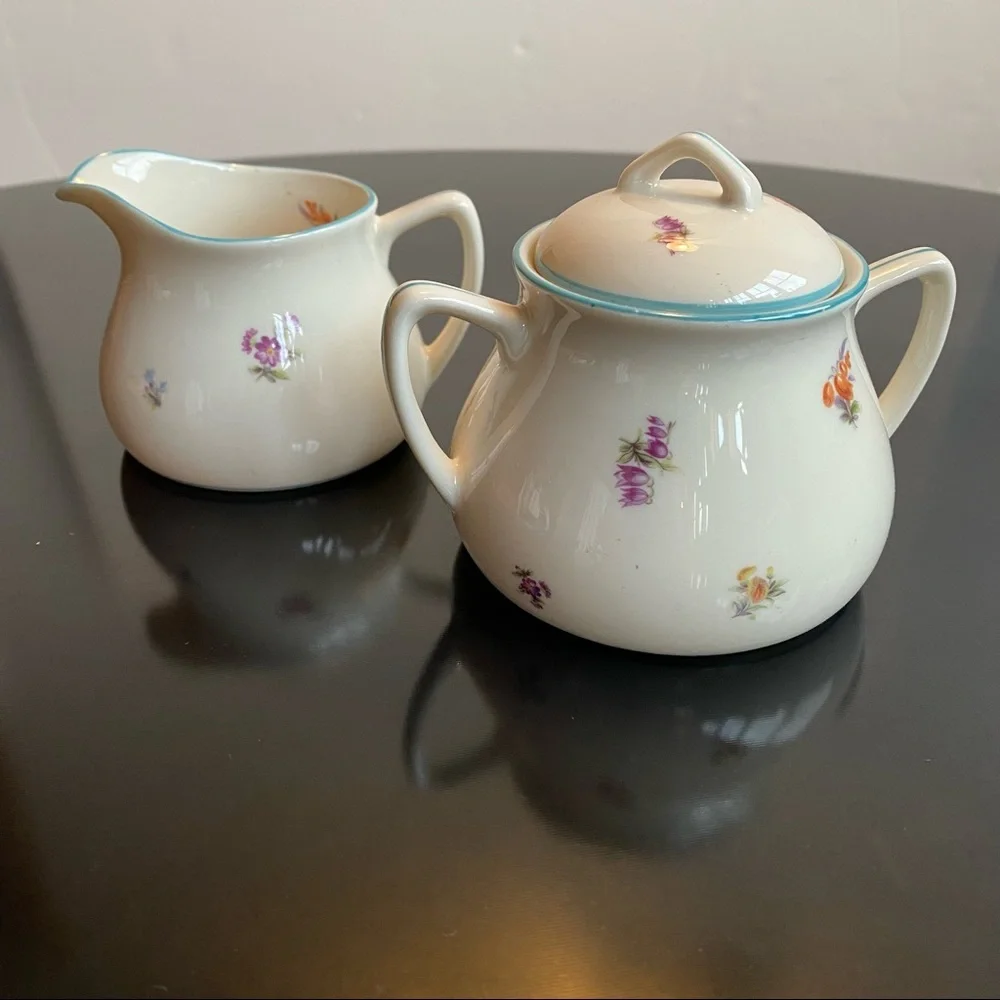 Pickard China Edgerton LORRAINE Sugar & Creamer‎ Set USA Flawless VTG Condition